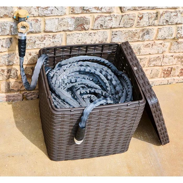 Real Hose Storage Real Hose Storage Outdoor Garden Hose Storage Holder, Decorative Garden Hose Storage Box, Storage For Garden Tools, Garden Hose, Lawn And Garden Products, 200ft Hose Capacity