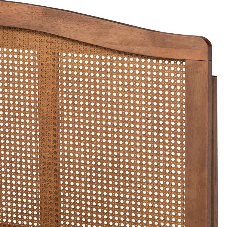 Kelly Clarkson Home Lilliana Platform, Vintage Vibe, Queen Bed, Ash Walnut Rattan, 63.78'' W X 85.43'' L X 48.19'' H