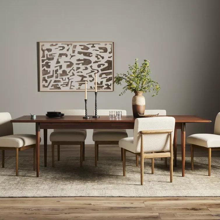 Scandinavian Inspired Extendable Dining Table in Classic Brown