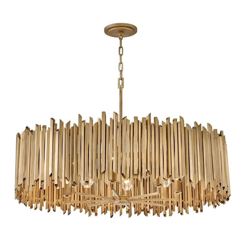 Roca 8-Light Adjustable Hand-Painted Drum Chandelier by Lisa McDennon