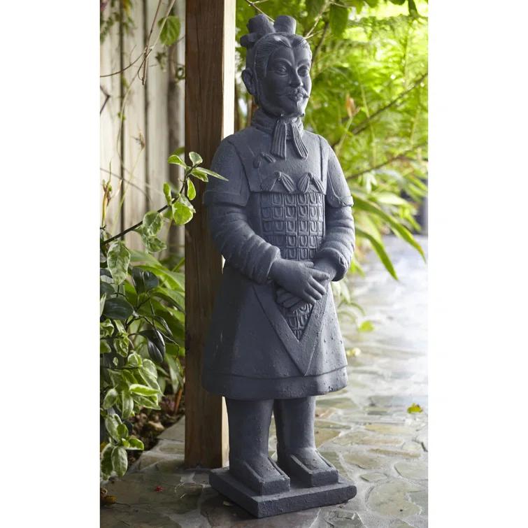 Arlmont & Co. Atas Warrior Weather Resistant Stone Garden Statue