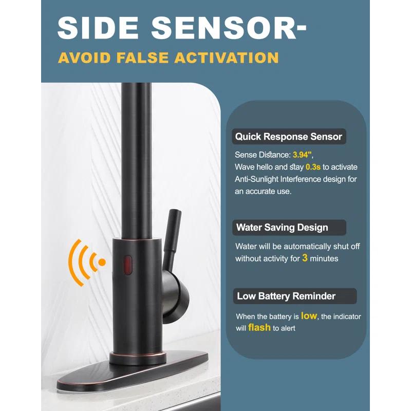 ARCORA ARCORA Stainless Steel  Single Handle Pull-Down Sprayer Kitchen Faucet Set with Touchless Sensor AR7100301RB-DC