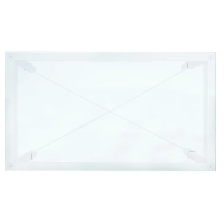 SAFAVIEH Couture Viggo Glam Glass Top Metal Side Table, White