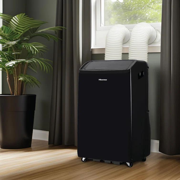 HiSense Hisense 10,000 BTU Smart Portable Inverter Air Conditioner with Quiet, High Efficiency Operation and Wi-fi Controls, AC Unit for Apartment, Living Room, Medium Rooms up to 450 Square Feet in Black