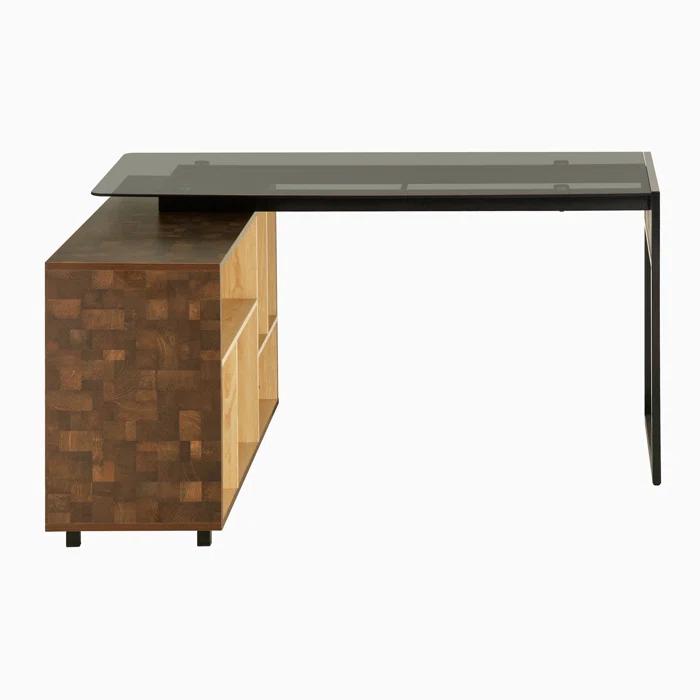 17 Stories L-Shape Corner Desk with Multiple Storage
