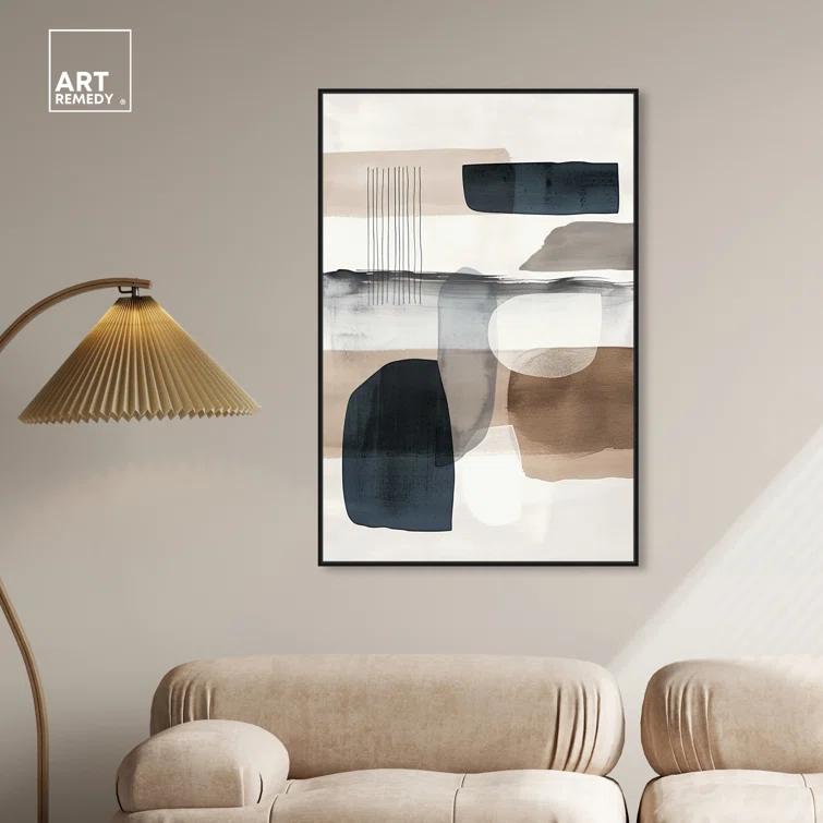 Art Remedy Shapes Abstracts " Layers Of Depth " by Art Remedy on Canvas