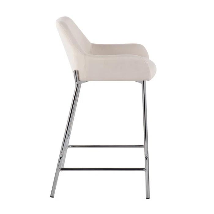 Willa Arlo™ Interiors Cassiopeia Upholstered Counter Stool with Metal Frame (Set of 2)