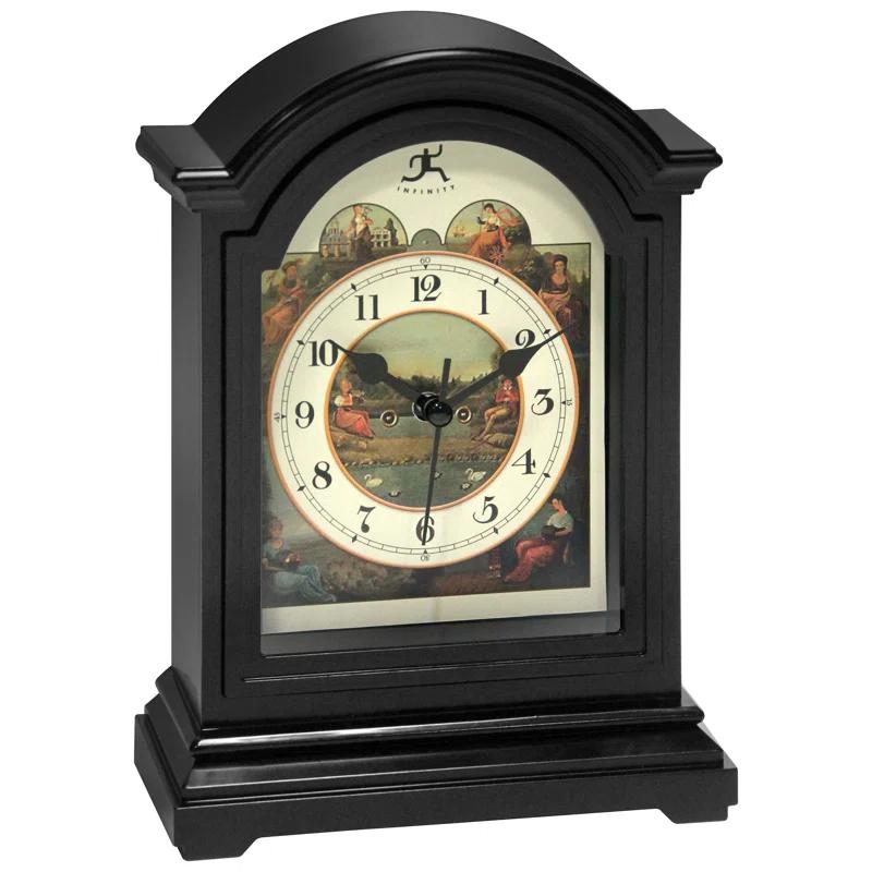Infinity Instruments Classic Grandfather Plastic Tabletop Clock 9 Inches