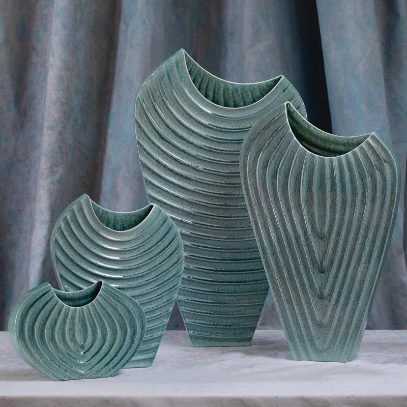 Ripple Vase-Azure
