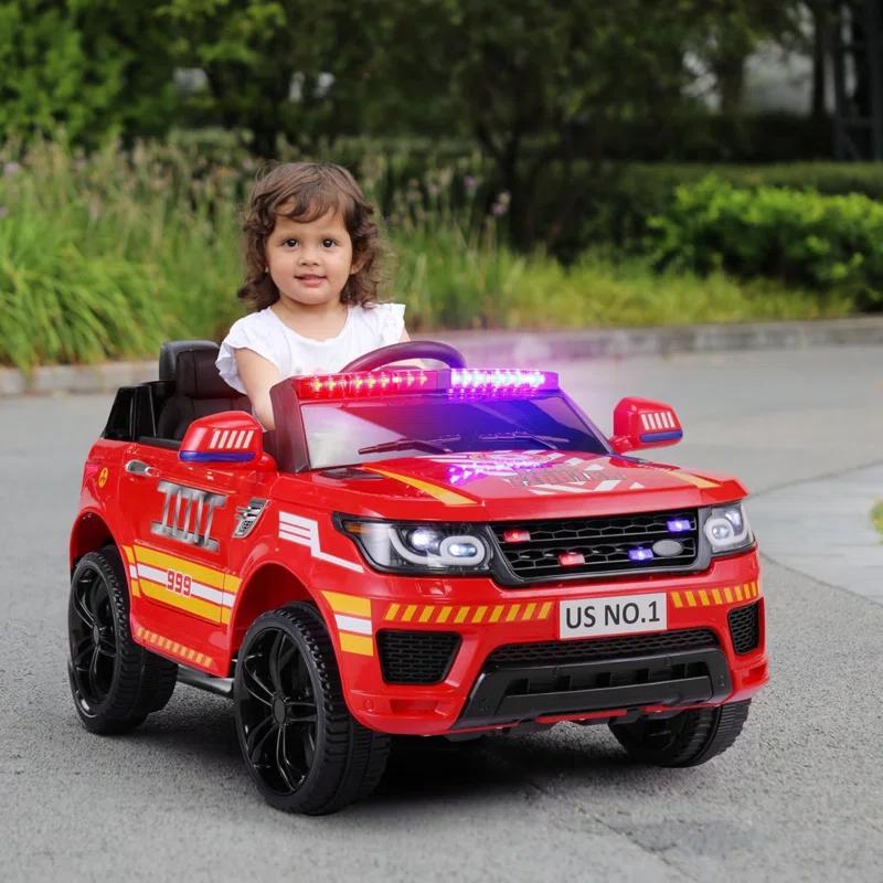 Allied Plush Inc 12V Kids Ride on Car, Electric Police Cars with Remote Control
