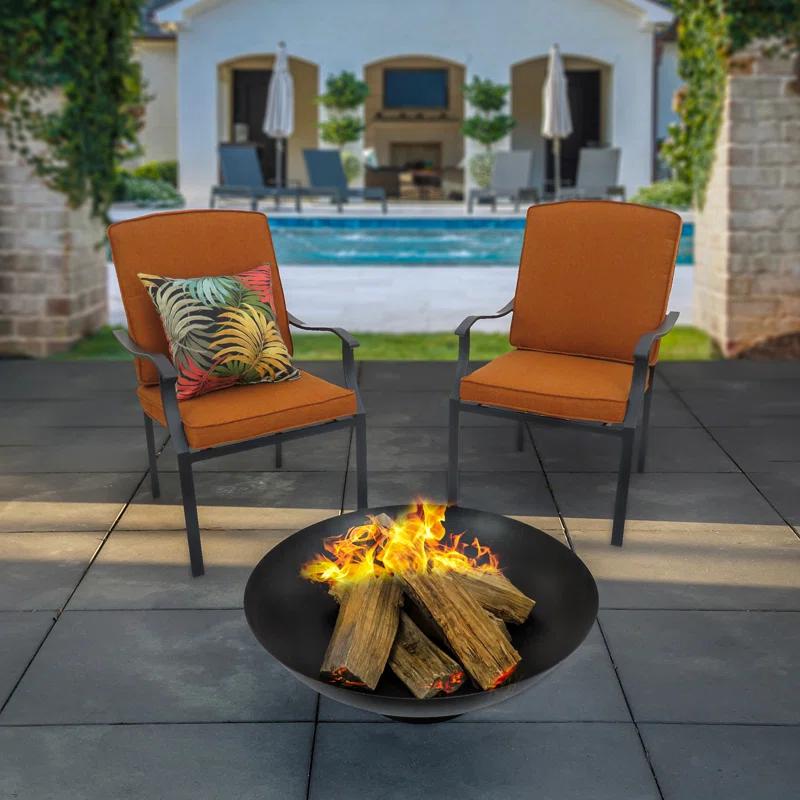 17 Stories Anija Round Cast Iron Smokeless Fire Pit