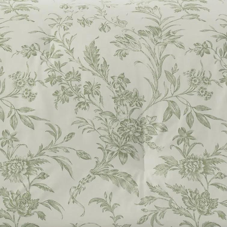 Laura Ashley Laura Ashley Natalie Green Cotton Bonus Duvet Cover Set
