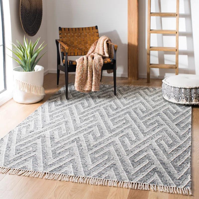 Union Rustic Reliford Kilim Hand Loomed Wool Geometric Rug