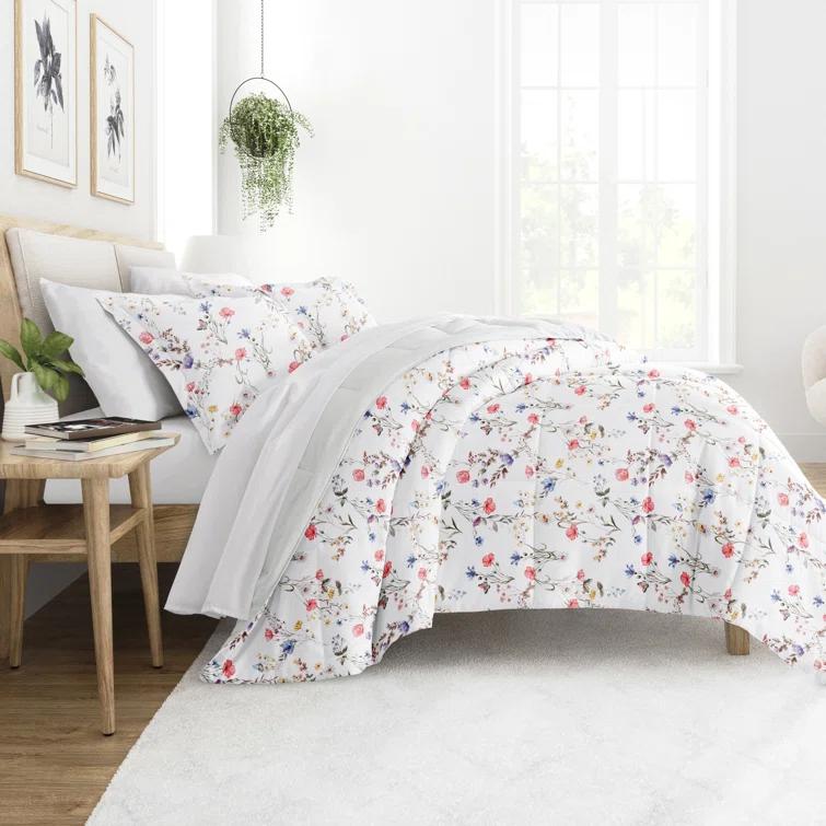 Becky Cameron Down-Alternative Comforter Set in Meadow Floral Stripe