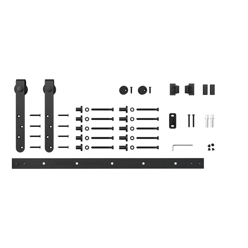 6 ft Solid Steel Mini Sliding Rolling Barn Door Hardware Kit for Single Wood Doors