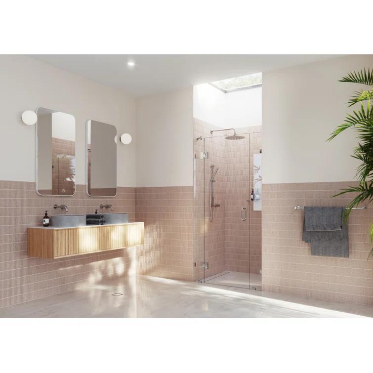 Stellar 36.5 in. x 78 in. Fully Frameless 3 Panel Inline Hinge Shower Door