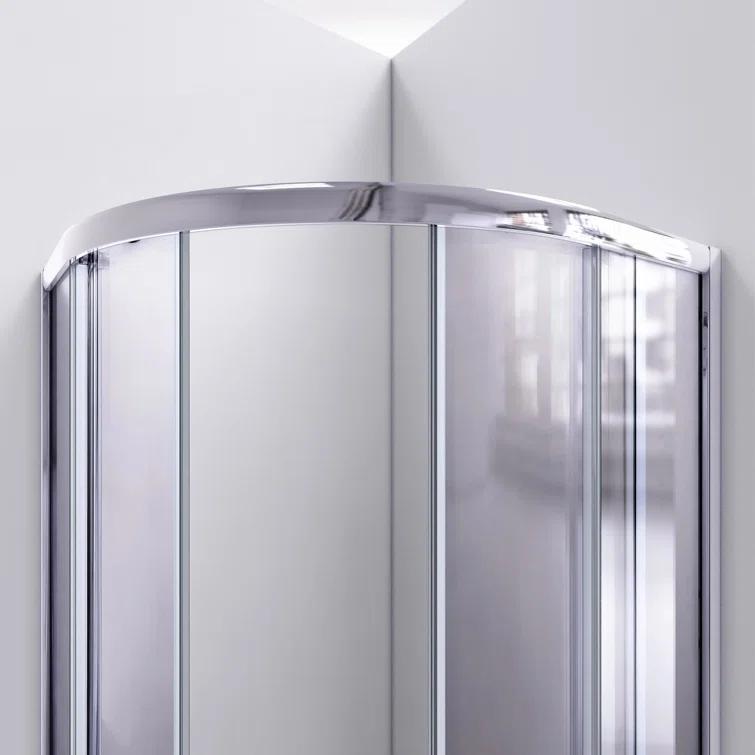 DreamLine Prime 33" x 74.75" Round Sliding Shower Enclosure with Base Included DL-6701-22-01FR