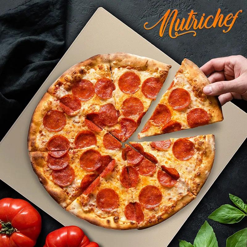 NutriChef Non-Stick Aluminum 12.8'' Pizza Stone
