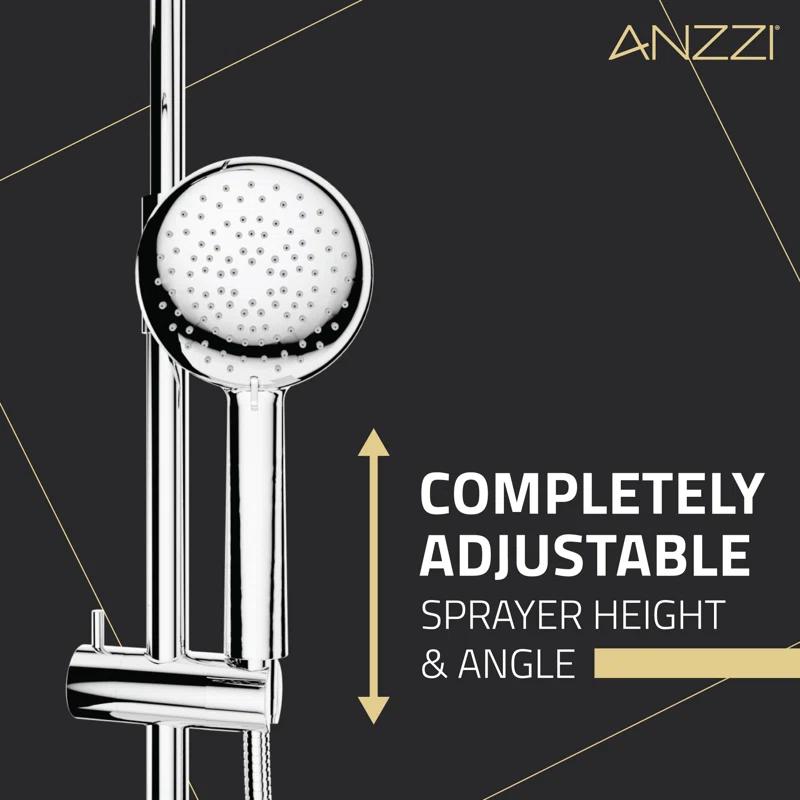 Heavy Rainfall Stainless Steel Shower Bar with Hand Sprayer