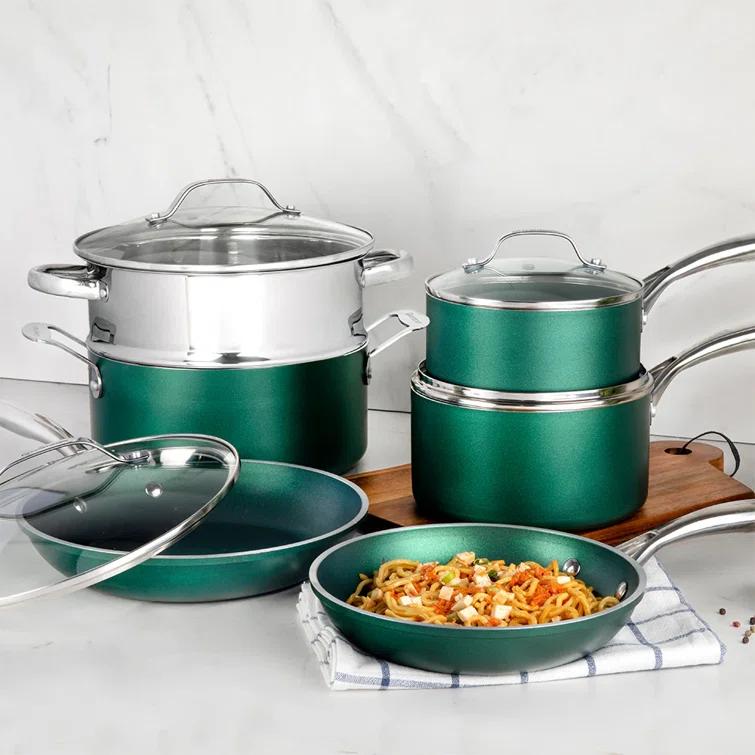 Granitestone Blue 20 Piece Aluminum Non Stick Cookware & Bakeware Set with Ultra Nonstick Surface, Oven & Dishwasher Safe