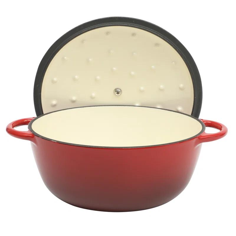 Gibson Home Gibson Home Addlestone 2.65 Quart Enamel Cast Iron Dutch Oven - Red