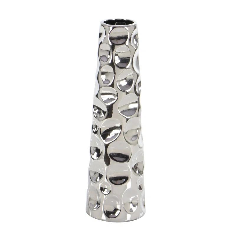 Meltham Ceramic Cone Decorative Vase with Concaved Bubble Texture