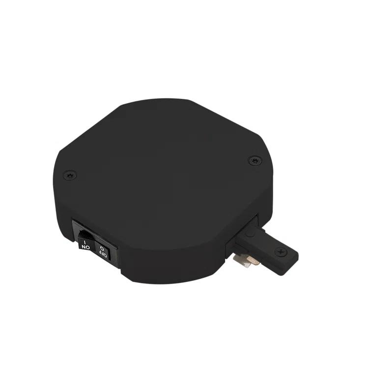 WAC Lighting Track Current Limiter with Live End  for Single Circuit H Track THL-HLE-1A-BK