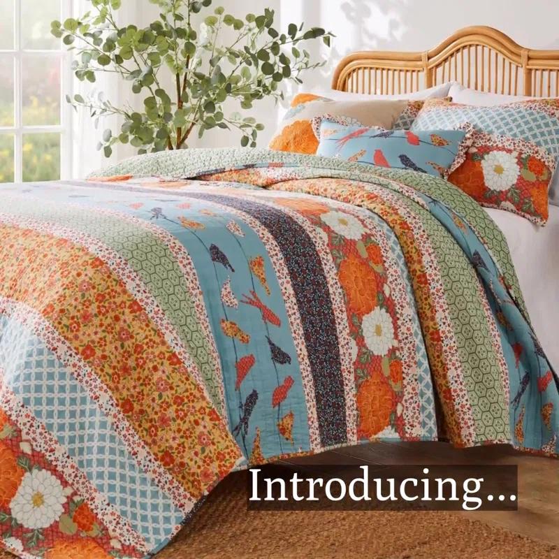 Barefoot Bungalow Carlie Reversible Quilted Cotton Throw