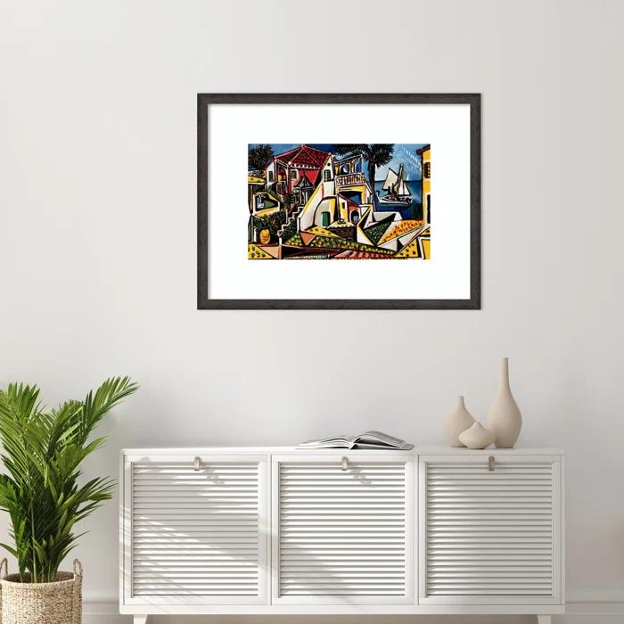 Amanti Fine Art Paysage Mediterranean by Pablo Picasso Solid Wood Custom Framed Wall Art Print
