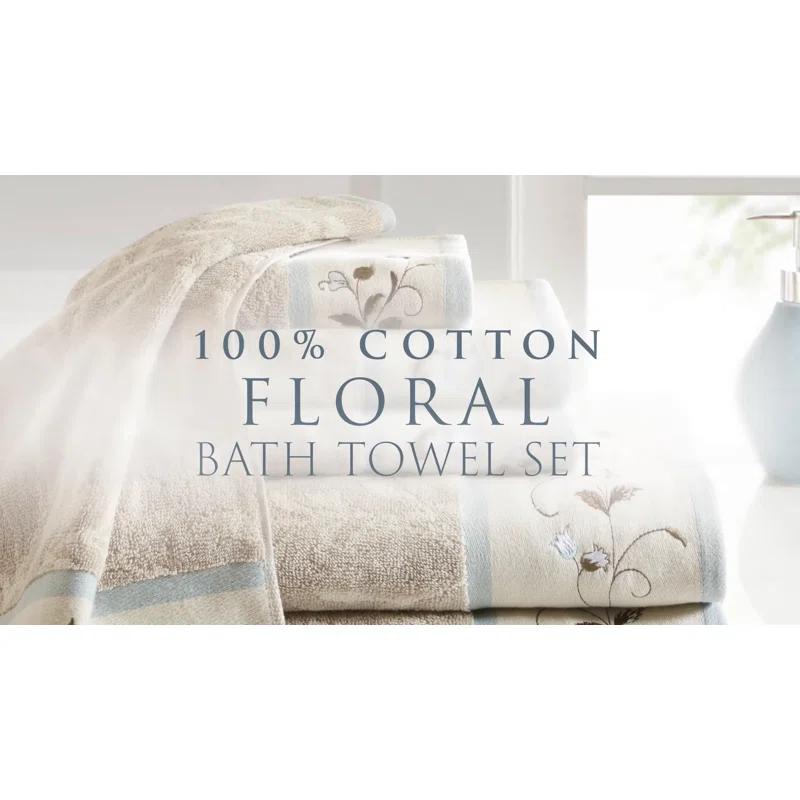 Madison Park Raheem Embroidered Cotton Jacquard Towel Set (Set of 6)