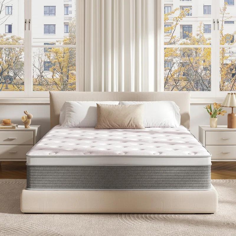 Alwyn Home Full Mattress 12 Inch Full Size Mattress Hybrid Design Memory Foam Full Mattress In A Box For Cooling Sleep Pressure Relief Supportive Fiberglass Free