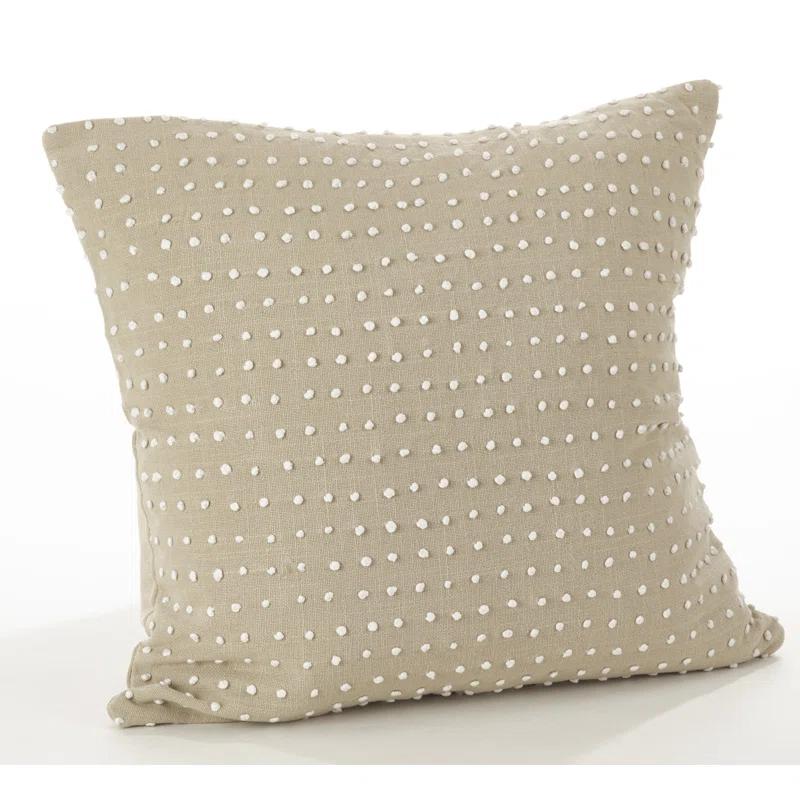 Saro Leilani Collection Embroidered Cotton Reversible Throw Pillow