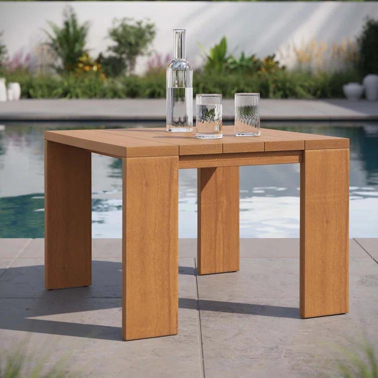 Modway Tahoe Outdoor Patio Acacia Wood Side Table In Natural & Reviews | Wayfair