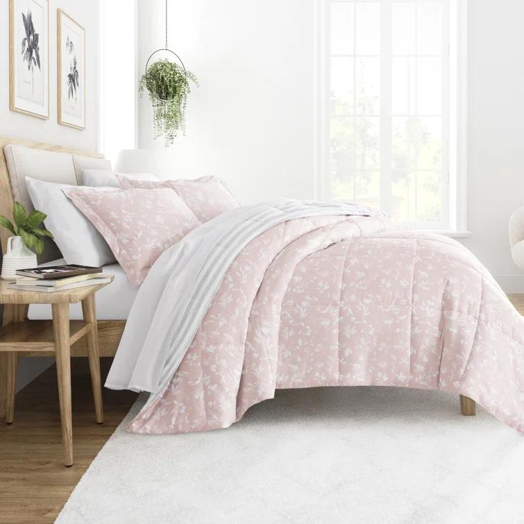 Becky Cameron Down Alternative Pressed Flowers Reversible Comforter Set