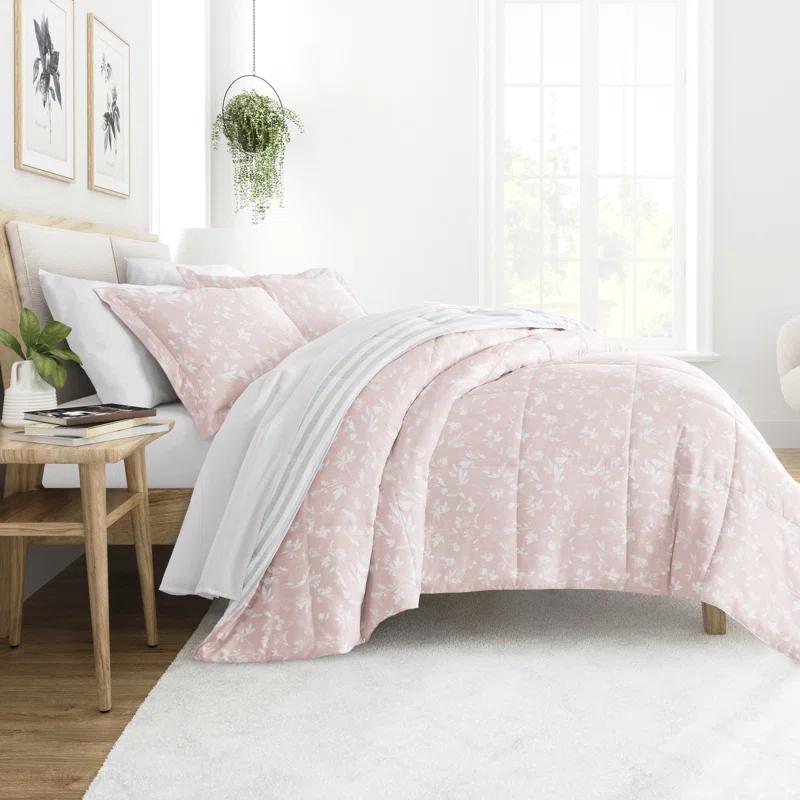 Becky Cameron Down Alternative Pressed Flowers Reversible Comforter Set