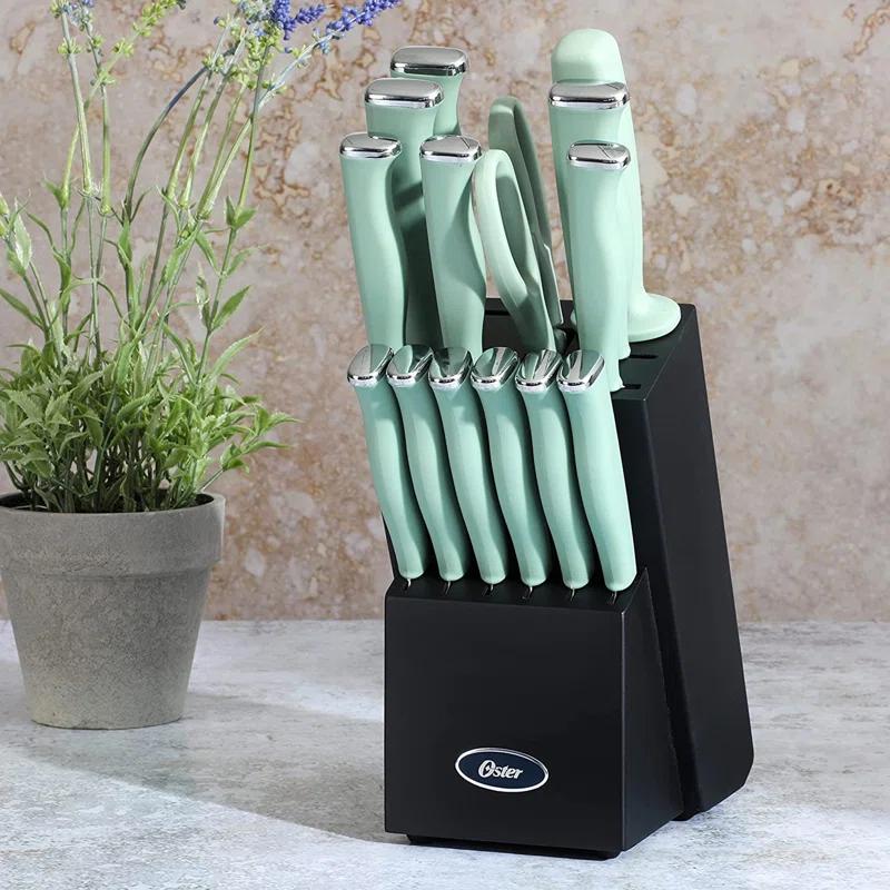 15 Piece Mint Stainless Steel Cutlery Set with Block