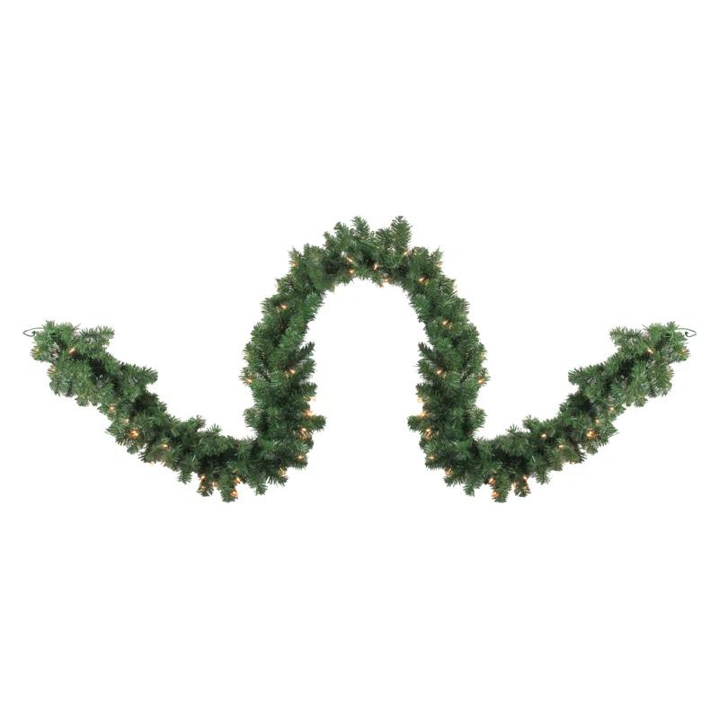 Northlight Seasonal 9' x 10" Pre-Lit Pine Artificial Christmas Garland - Clear Dura-Lit Lights