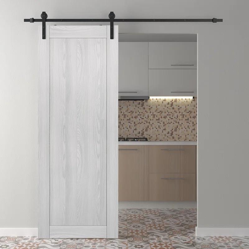 Belldinni 1 Panel Shaker Manufactured Wood Composite Sliding Barn Door With Hardware Kit