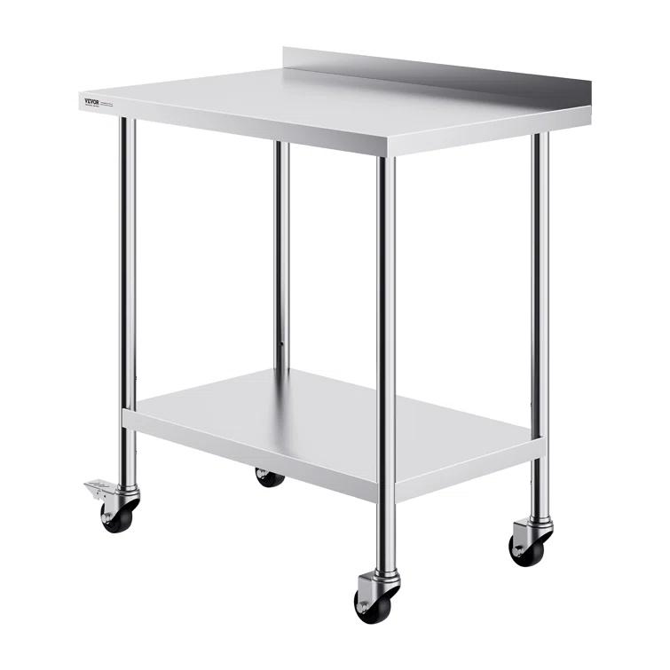 VEVOR VEVOR Stainless Steel 24'' W x 40'' H Adjustable Portable Work Table