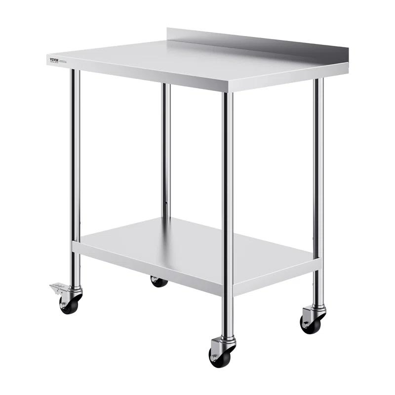 VEVOR VEVOR Stainless Steel 24'' W x 40'' H Adjustable Portable Work Table