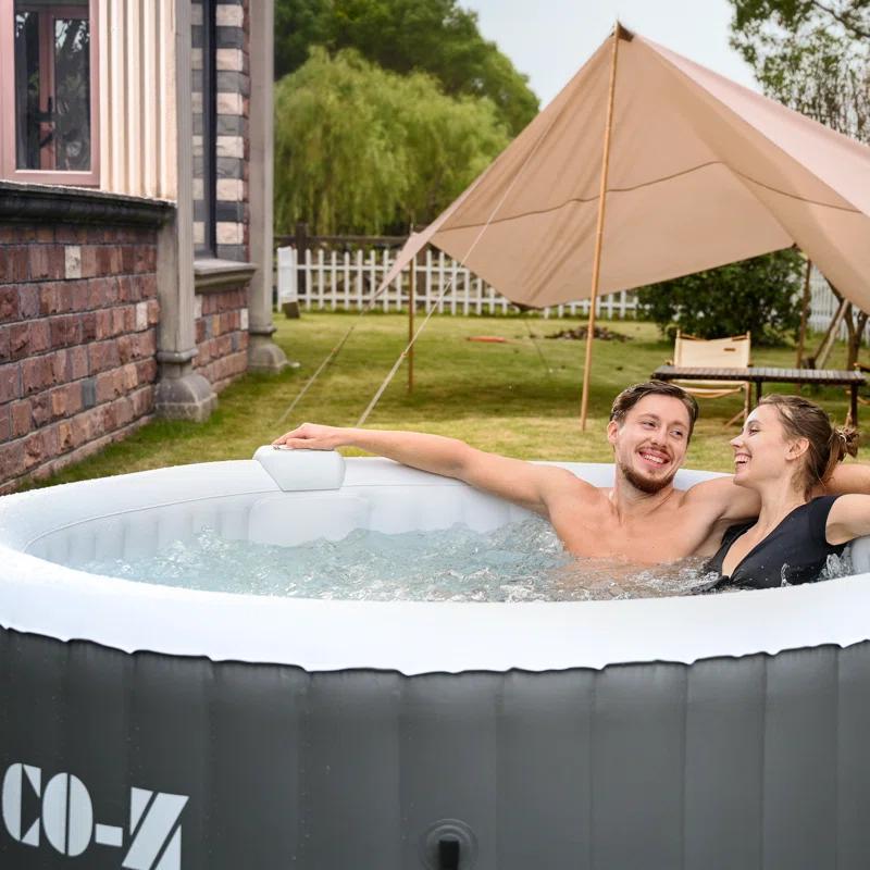 CO-Z 110 Volt 6 Person - Person 130 - Jet Vinyl Round Inflatable Hot Tub