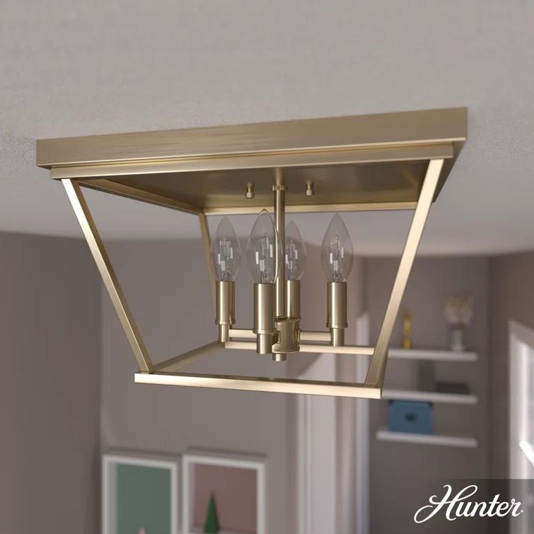 Hunter Fan Laurel Ridge 4 - Light 14'' Lantern Square / Rectangle Flush Mount