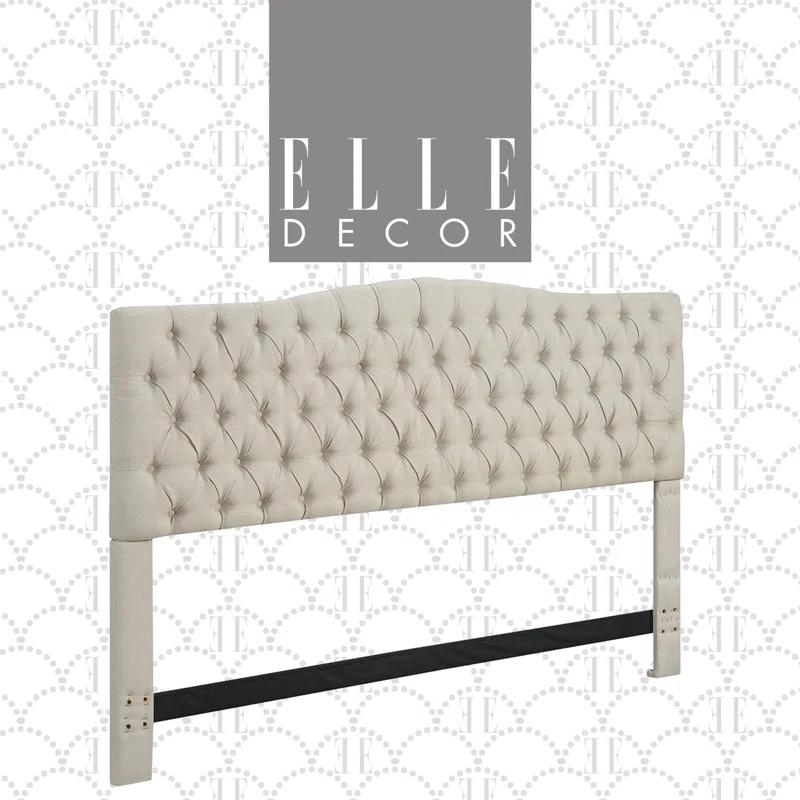 Elle Decor Elle Decor Celeste Tufted Upholstered Padded Headboard with Contemporary Button Tufting