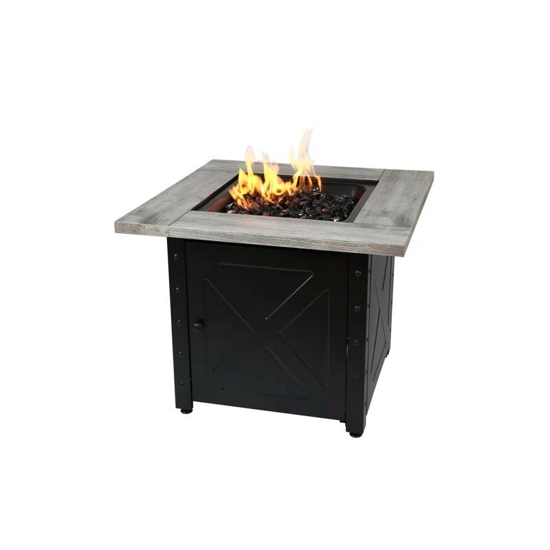 Endless Summer Mason by Endless Summer, 30" Square LP Gas Fire Table with Faux Wood Mantel