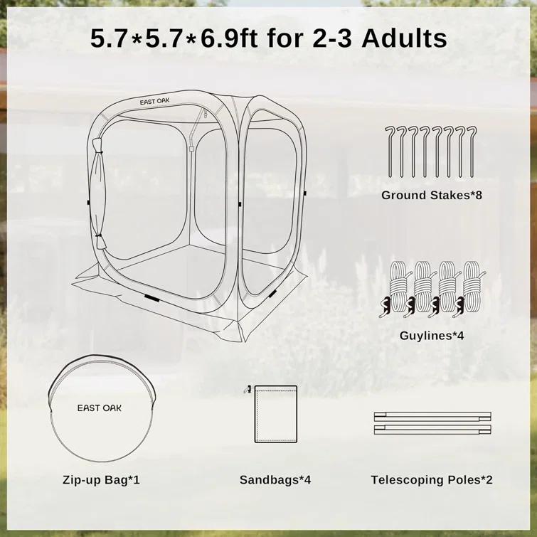 EAST OAK EAST OAK Screen House Tent Pop-Up 6 x 6 FT