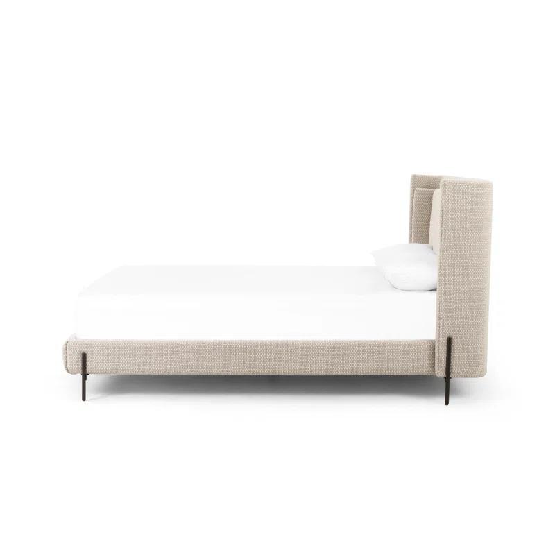 Joss & Main Lenae Upholstered Metal Platform Bed