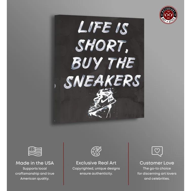 Notori Art Notoriart Buy The Sneakers Framed Sneaker 1 Piece Canvas Wall Art | Wayfair