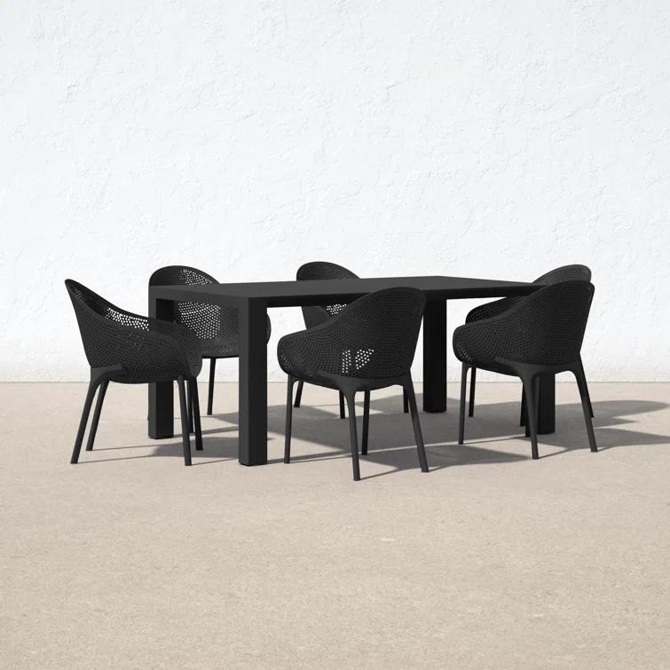 Farrah 39.37'' Rectangular 6 - Person Outdoor Dining Set