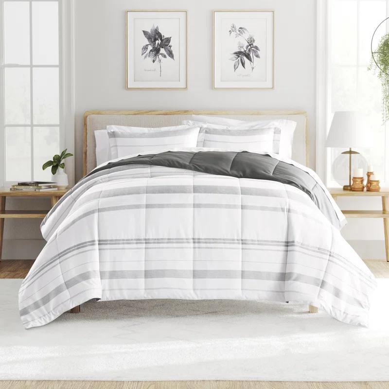 Becky Cameron Contemporary Coastal Stripe Down-Alternative Lightweight Comforter Set