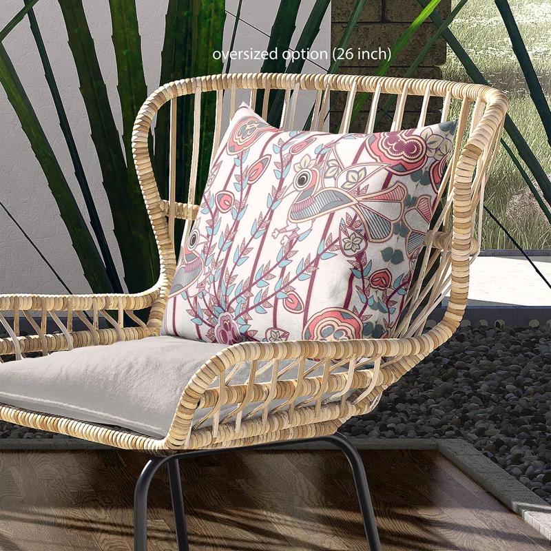 Floral Indoor/Outdoor Reversible Throw Pillow